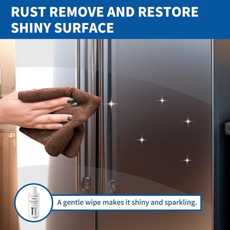 Yadool Stainless Steel Rust Stain Remover & Cleaner, Rust Spot Stain Remover for Stainless Steel Appliances and Furniture - Ideal for Grill, Fridge, Knife or Pan & more - 3.72 Fl Oz - Image 4